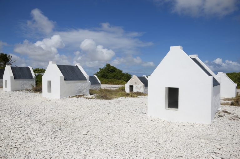 rows-of-white-slave-huts-in-bonaire